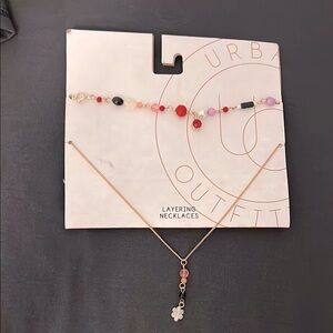 Urban Outfitters Gold-tone faux crystal layering Necklace